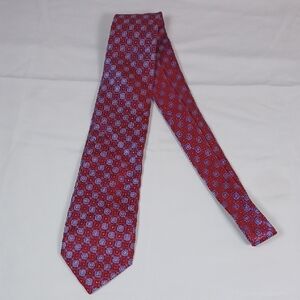 Tasso Elba Burgundy Red Bluw Medallion Long Standard Tie